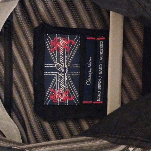 English Laundry Black embroidered button up Shirt Men's size Medium - Picture 5 of 10